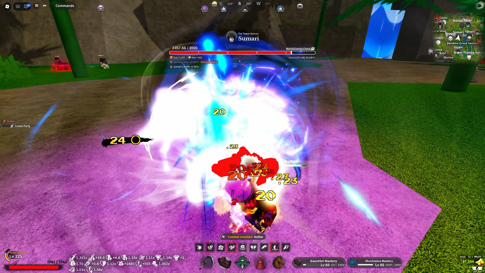 Fighting Sumari on the demon-boss farming route