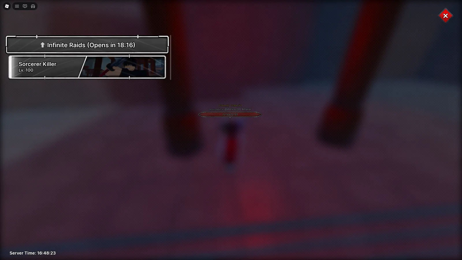 Infinity Raid difficulty selection in Jujutsu Zero